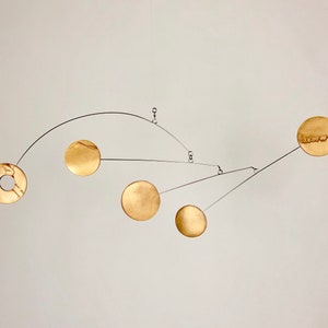 Gold Hanging Mobile, Kinetic Mobile, Art Mobile, Modern Mobile, Mid Century Modern, Hanging Sculpture, Art Decor, Modern Home, Mobile