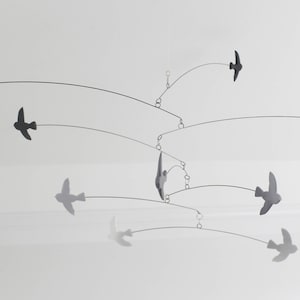 Modern Mobile, Kinetic Modern Mobile, Bird Grey Mobile, Shades of Grey Mobile