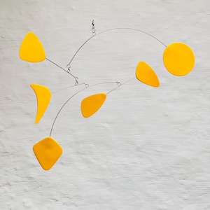Yellow, Abstract Art Hanging Mobile, Kinetic Mobile, Art Mobile, Mobile, Mid Century Modern, Hanging Sculpture, Art Decor, Modern Home