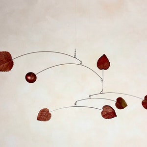 Mobile Kinetic Modern Mobile Copper Bronze Gold Leaf Modern Kinetic Clay Leaf Mobile