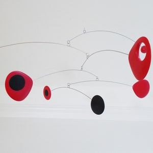 Modern Mobile, Mid Century, Retro Mobile, Art Mobile, Modern Home, Black and Red, Hanging Mobile, Sculpture, Mobile Art, Mobile, Moving Art