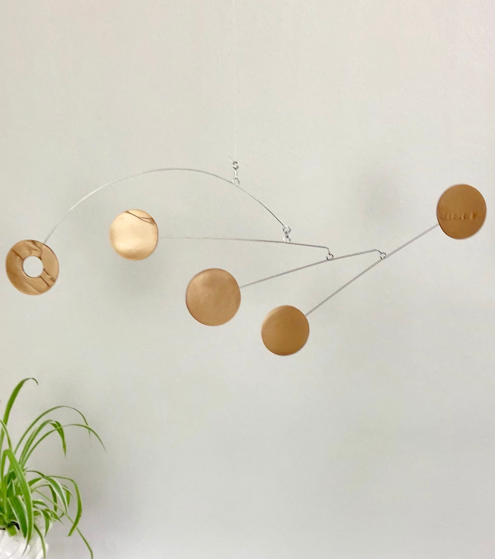 Gold Hanging Mobile Kinetic Mobile Art Mobile Modern Etsy