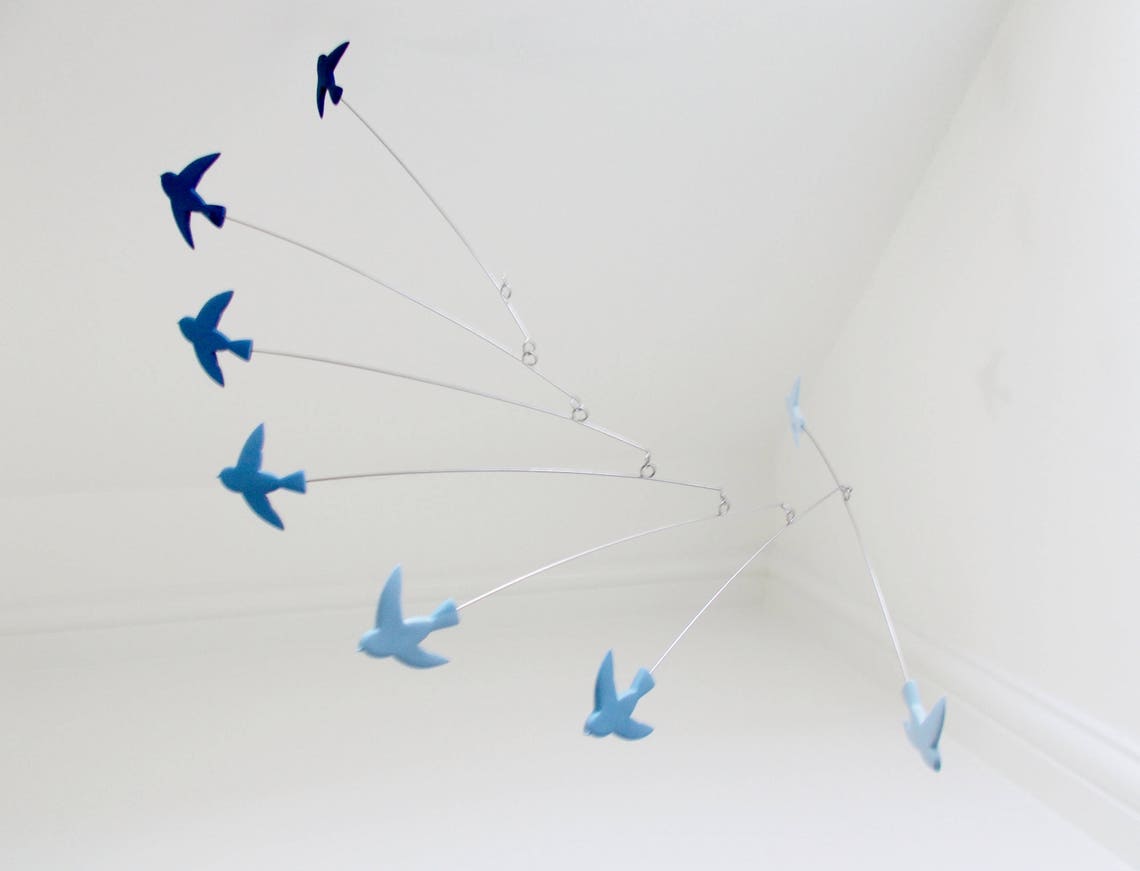 Bird Mobile Hanging Mobile Modern Mobile Sculpture Etsy