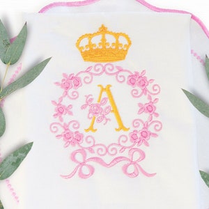 Monogram Frame Machine embroidery Designs | Royal Floral Monogram frame