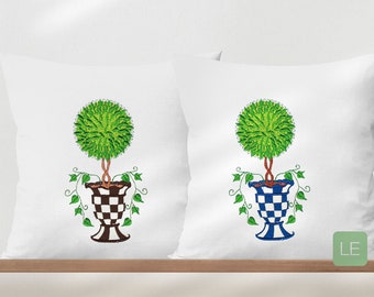 Checkered Topiary Machine Embroidery Design - Machine Embroidery Design Mega Hoop