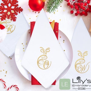 Christmas Ornaments Alphabet  Machine embroidery Designs - 3 Sizes