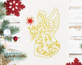 Christmas Angel Machine Embroidery Designs 5 sizes - 4x4 &  5X7 Hoop