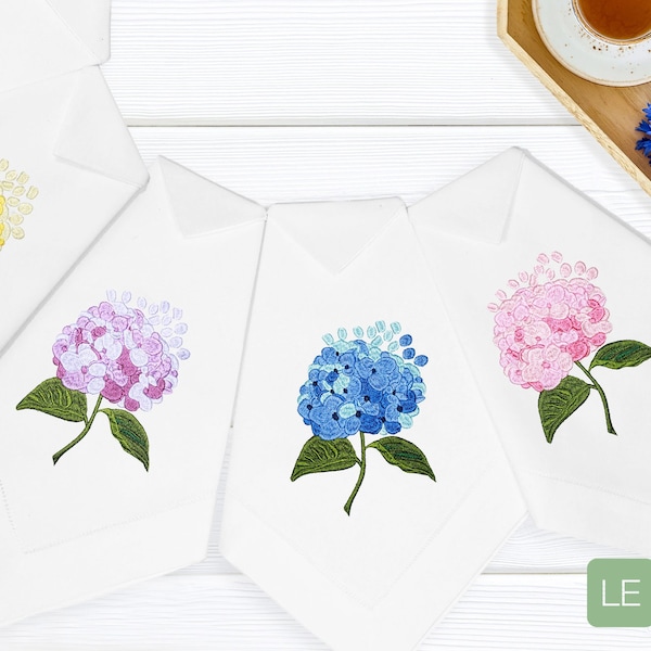 Hydrangea Machine Embroidery Design | Floral Machine Embroidery Designs 4 Sizes