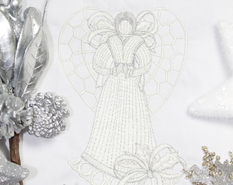 Machine Embroidery Design - Christmas Angel  Embroidery Design 3 sizes