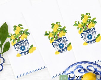 Lemon Tree Machine Embroidery Design file 4 Sizes | Lemon Machine Embroidery Design