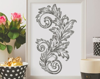 Machine Embroidery Design - Baroque Vintage Machine embroidery Design 3 sizes