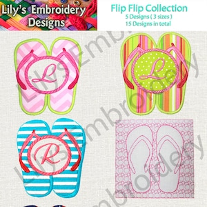 Machine Embroidery Design Flip Flop Collection -   5 designs  ( 18 in total)