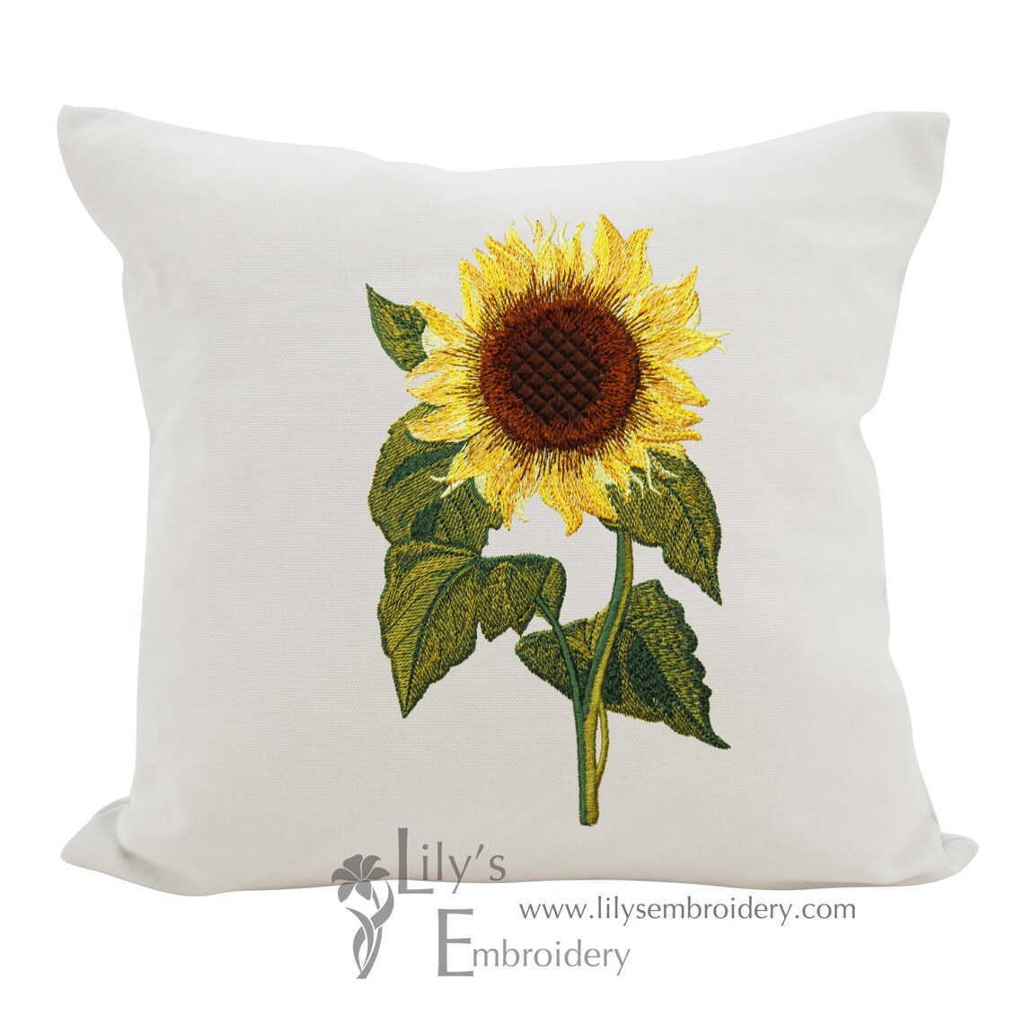 Elegant Sunflower Machine Embroidery Design 3 Sizes Etsy