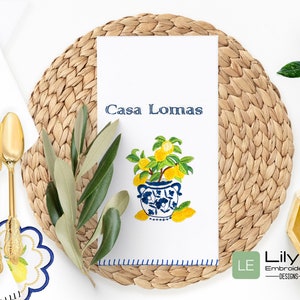 Chinoiserie Lemon Tree Machine Embroidery Design file 3 Sizes | Lemon Machine Embroidery Design  Bonus Item