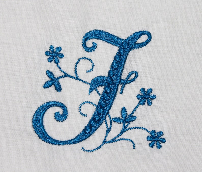 Alphabet font for monogram letter machine embroidery design