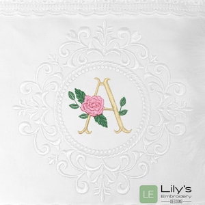 Elegant Roses  Alphabet font Machine Embroidery Designs | Embroidery files
