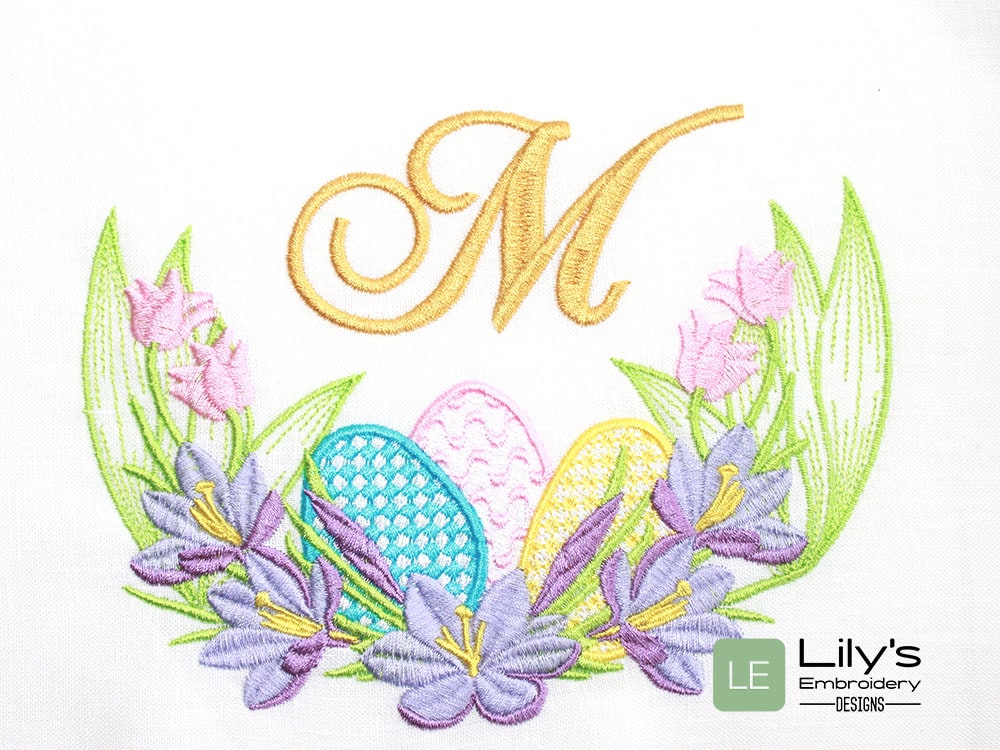 Easter Eggs Machine Embroidery Design Eggs and Crocus - Etsy