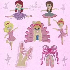 Machine Embroidery Designs - Ballet Collection  (2 sizes)  5 X 7 &  4X4 Hoop