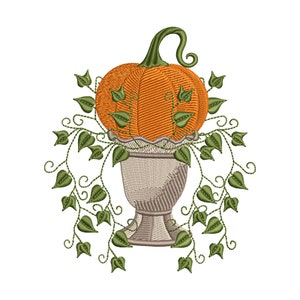 Topiary Pumpkin Machine Embroidery Designs- 3 Sizes