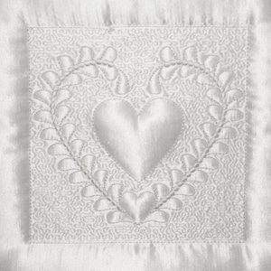 Machine Embroidery Design - Heart # 6 Quilting Block- Trapunto  4 sizes