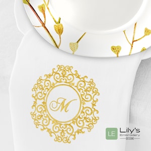 Wedding Monogram Frame Machine embroidery Designs 4 sizes
