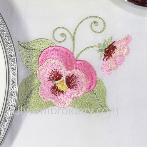 Machine Embroidery Design Pansy 1 Machine Embroidery Etsy