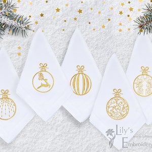 Machine Embroidery Design - 5 Christmas Balls Machine embroidery Designs 2 Sizes