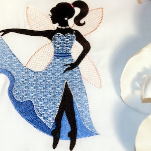 Machineborduurontwerp Dancing Fairy #06 - 4 &quot;x 4&quot; en 5 &quot;x 7&quot; hoepelmaten