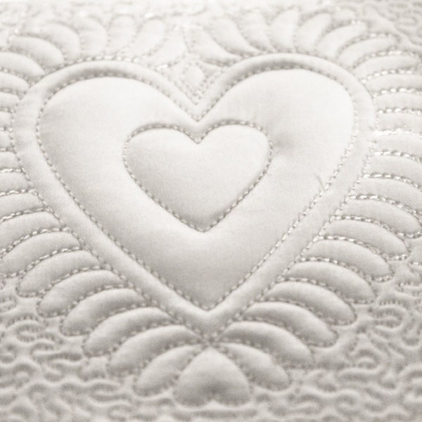 Motif de broderie machine - Coeur # 1 Quilting Block 4 tailles