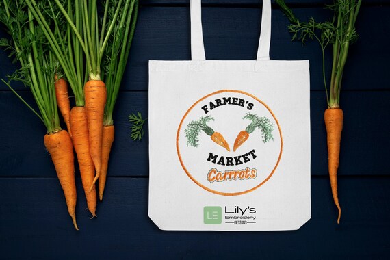 Carrots Farmer's Market  Machine Embroidery Design |  Machine Embroidery Designs 4 Sizes - Spring