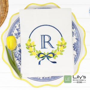 Lemon Wreath Machine embroidery design in 5 sizes for instant download