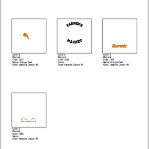Puede incluir: Un dise&ntilde;o de bordado digital para un logotipo de mercado de agricultores. El dise&ntilde;o presenta las palabras "FARMER'S MARKET" en un c&iacute;rculo con una zanahoria y una cesta de productos. El dise&ntilde;o est&aacute; disponible en cinco colores: naranja, negro, verde, marr&oacute;n y blanco. El dise&ntilde;o mide 12,3 cm de alto y 12,2 cm de ancho.