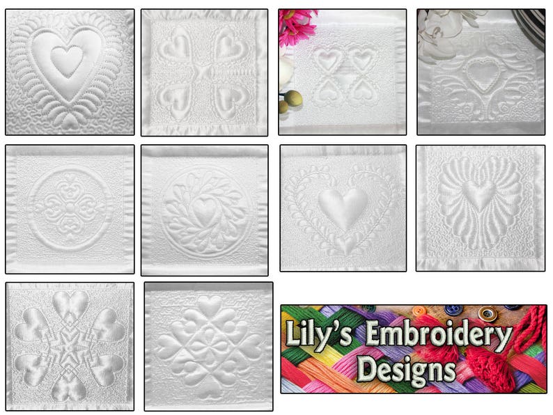 Machine Embroidery Collections Machine Embroidery Designs | Hearts Quilting Blocks Collections ( 10 ...