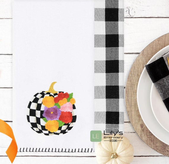Checkered Pumpkins Machine embroidery Designs 5 Sizes
