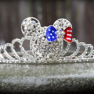Mickey Tiara, Disney Bounding Crown, Mouse Ears Rhinestone Headband, Disneyland World Wedding, Formal, Minnie Bow Headband, Disney Fan Gift