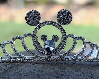 Mickey Tiara, Disney Bounding Crown, Mouse Ears Rhinestone Headband, Disneyland World Wedding, Formal, Minnie Bow Headband, Disney Fan Gift