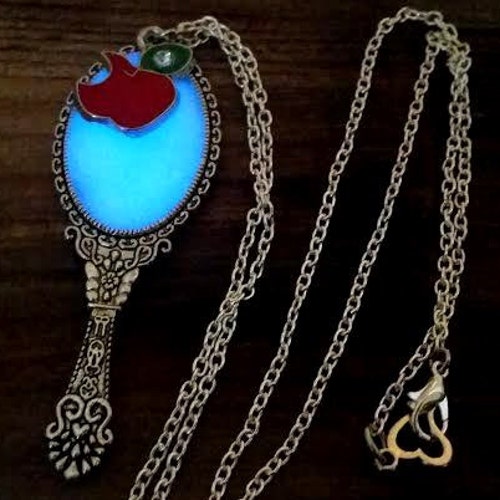 Glowing Mirror Necklace Evie S Magic Mirror Glow In The Etsy