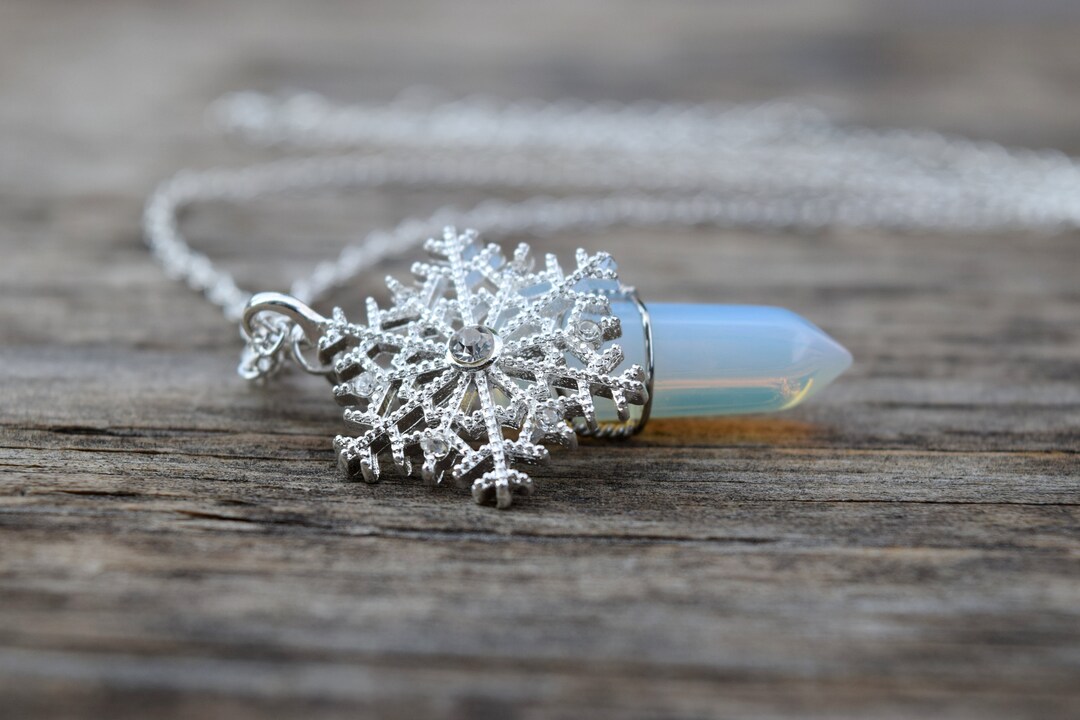 Frozen Snowflake Ice Shard Necklace Glass Icicle Opalite Crystal Ice Queen Elsa Costume Cosplay Unique Christmas Gift for Little Girl Etsy Canada
