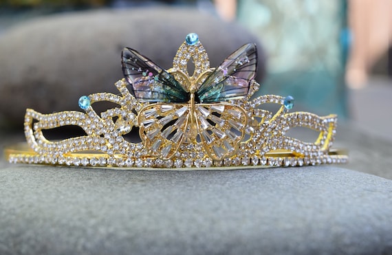 Butterfly Tiara, Gold Butterfly Crown Headband, Gift for 