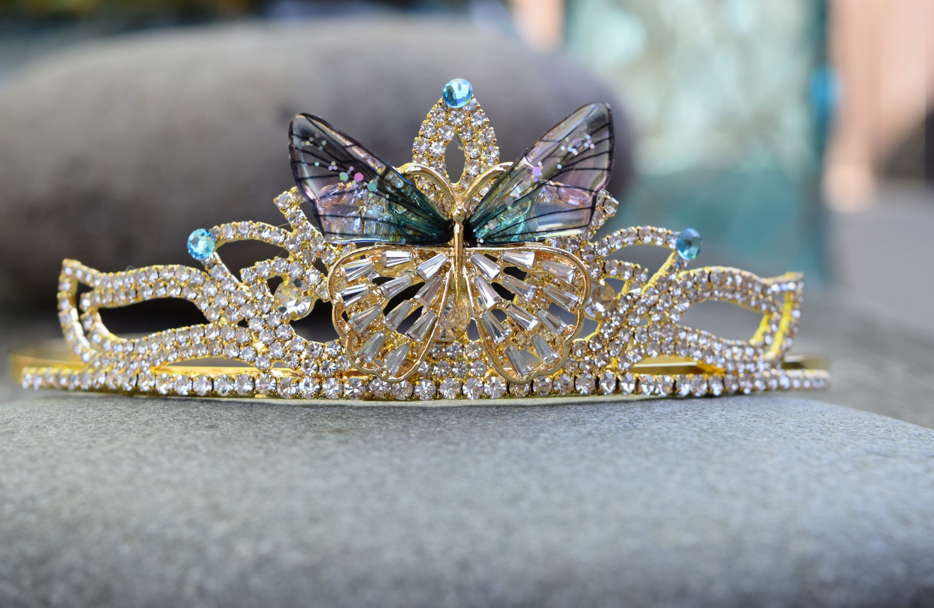 Butterfly Tiara, Gold Butterfly Crown Headband, Gift for Best 