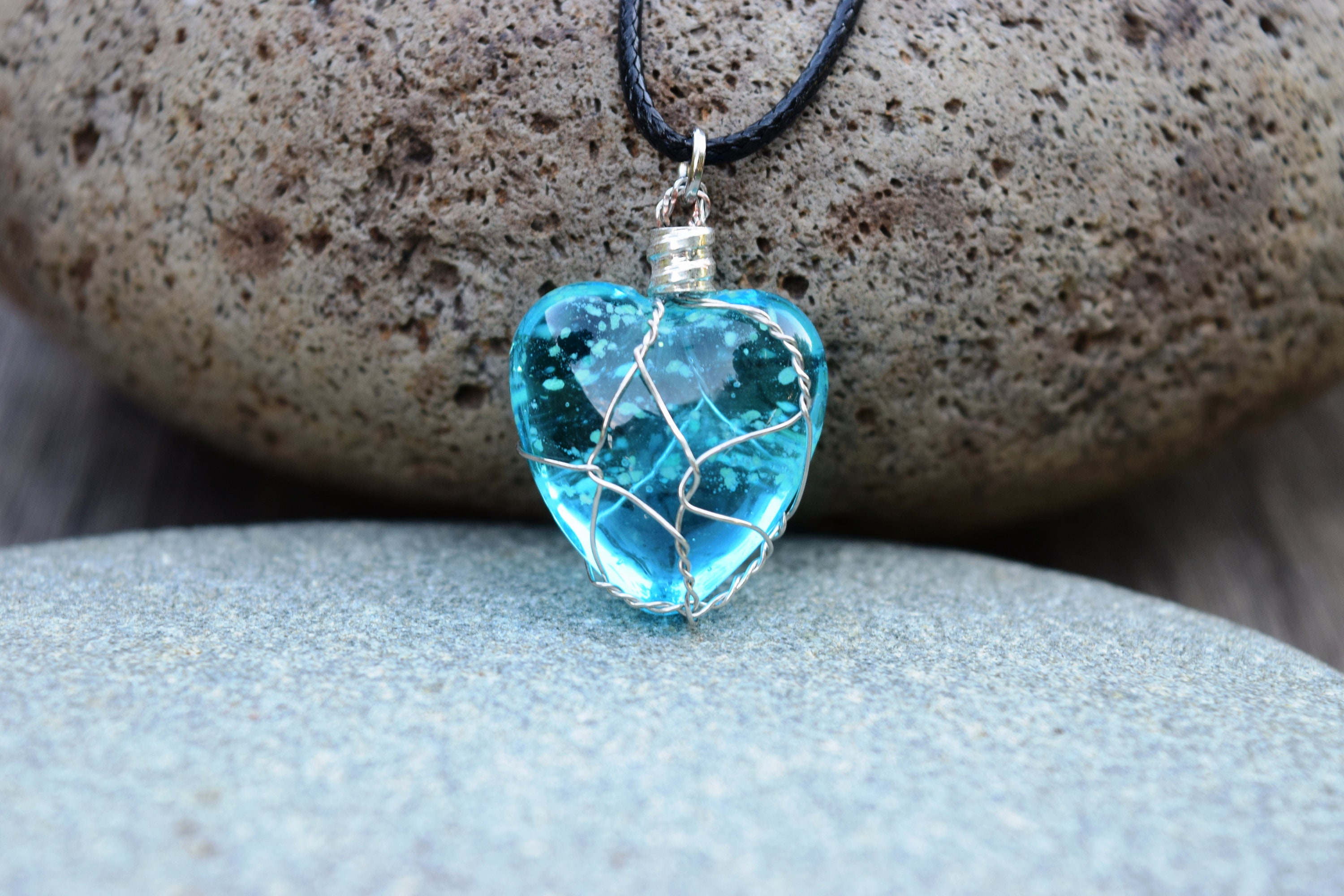 Glowing Werewolf Heart moonstone 