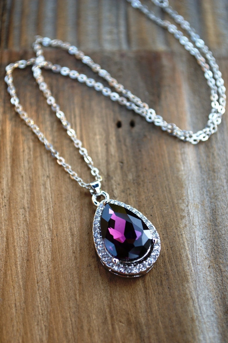 Sofias Amulet Princess Necklace Purple Rhinestone Deep image 1