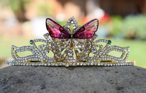 Couronne D'anniversaire Fille 2 Ans - Fleurs Roses, Paillettes, Réglable, Pour Fête Princesse, Bébé - 2