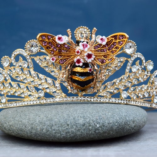 Honey Bee Crown, Gold Bee Tiara, Queen Bee Tiara, Flower Girl