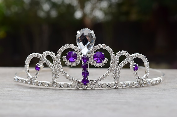 Girl Party Purple Princess Rapunzel Sophie Crystal Costume Crown Head Tiara
