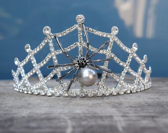 NET TOYS Spinnen Diadem Mit Schleier – Gothic Haarreif Schwarz-lila, Für Halloween & Mottoparty