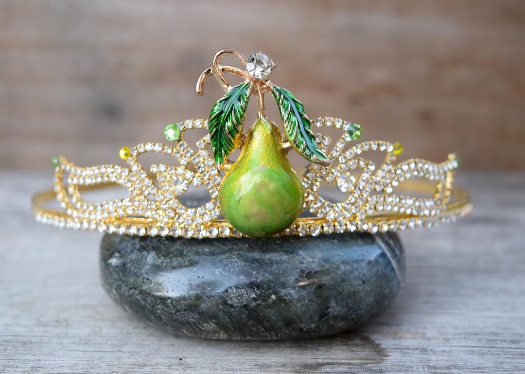 果物 tiara Pear Harvest Tiara, Fall Autumn Tiara, Pear Fruit Festival Crown