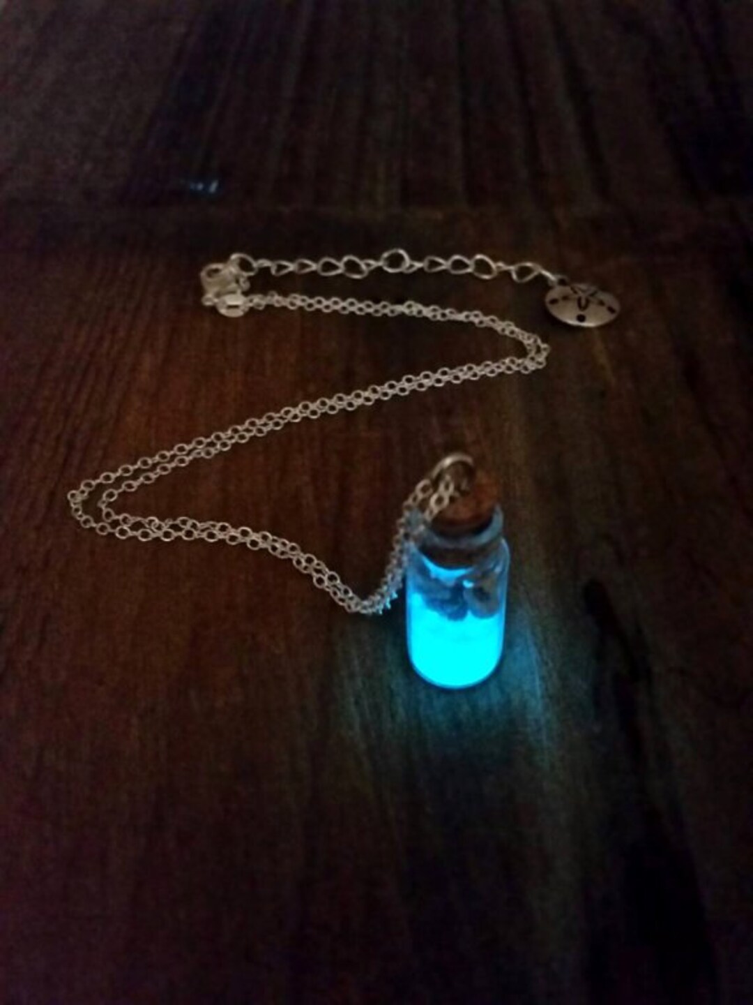 New Arrivals Glow In The Dark Jewelry Glowing Flower Delicate Necklace Mini  Glass Wishing Bottle