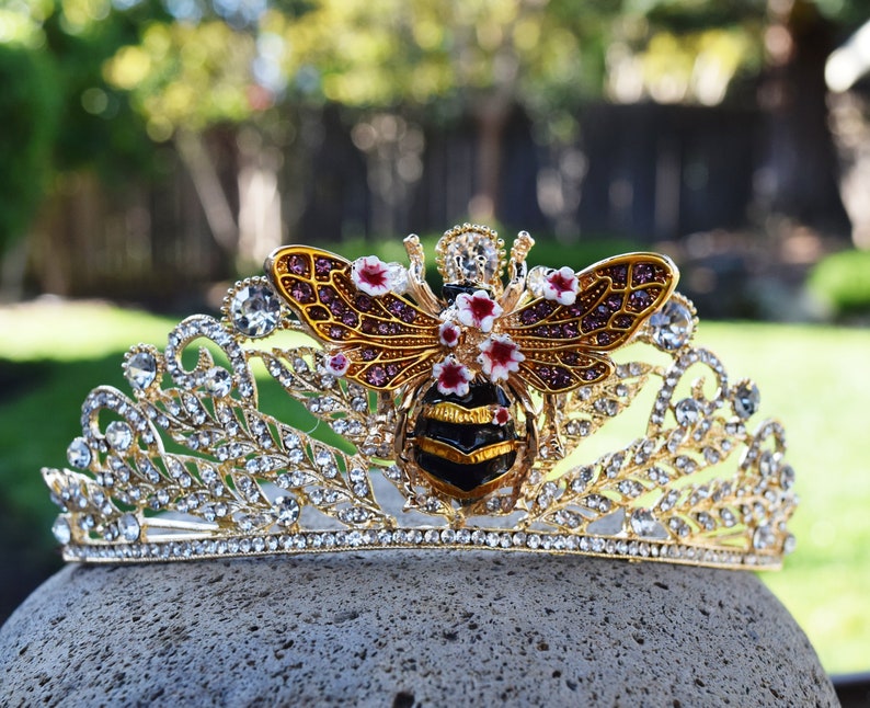 Honey Bee Crown, Gold Bee Tiara, Queen Bee Tiara, Flower Girl Headband ...