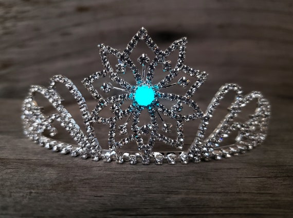 Ice Queen Tiara, Elsa Costume Crown, Silver Frozen Snowflake  display picture 1